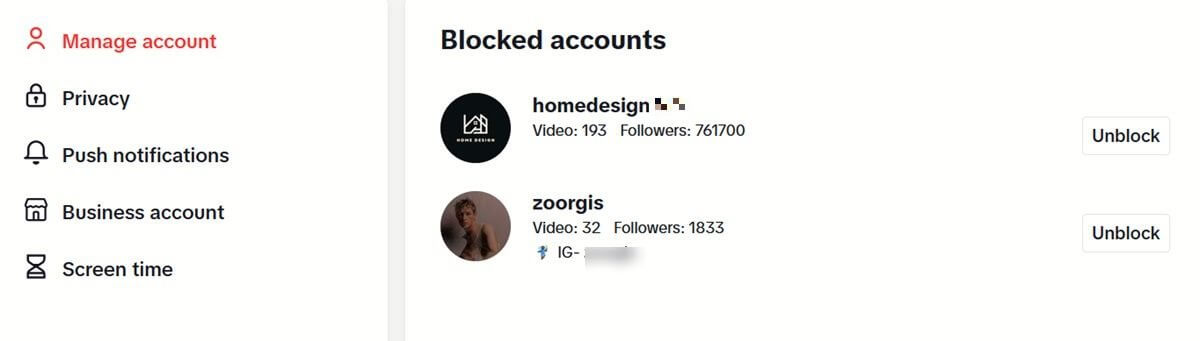 block-users-tiktok-pc-pressing-unblock طريقة سهلة لحظر شخص على TikTok