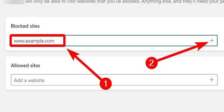 block-websites-family-app-windows-1 كيفية إعداد أدوات الرقابة الأبوية على نظام التشغيل Windows 11