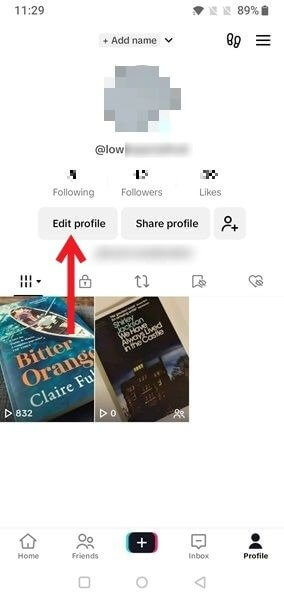 change-username-tiktok-mobile-edit-profile خطوات بسيطة لتغيير اسم المستخدم واسم العرض على TikTok