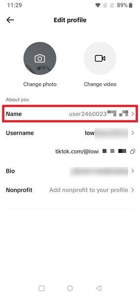 change-username-tiktok-mobile-name خطوات بسيطة لتغيير اسم المستخدم واسم العرض على TikTok
