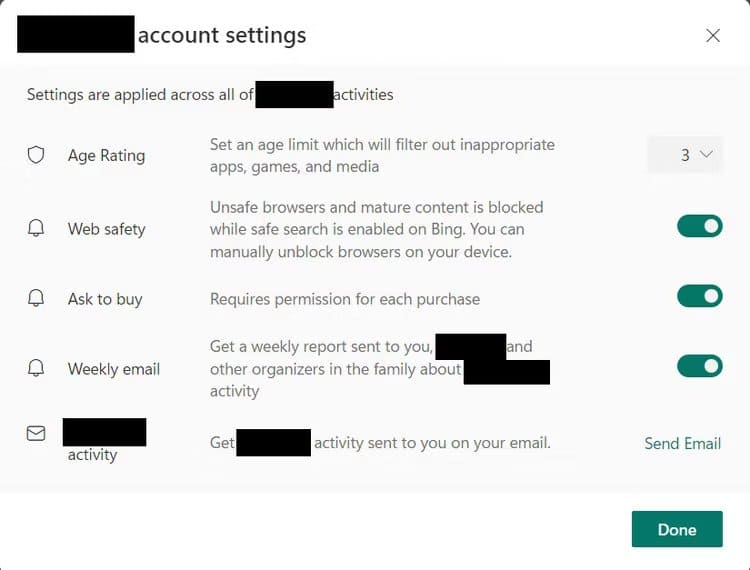 child-account-settings-family-app-windows كيفية إعداد أدوات الرقابة الأبوية على نظام التشغيل Windows 11