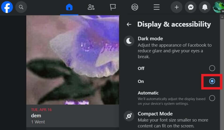 click-on-circle-next-to-on-e1713945808907 طريقة تعديل مظهر Facebook وMessenger بخطوات بسيطة