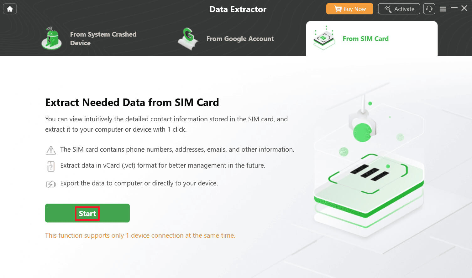 click-on-start كيفية استرداد جهات الاتصال على هاتف Android