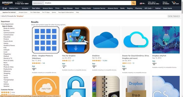 dropbox-amazon أنت بحاجة إلى متجر Play على Fire Tablet للحصول على هذه التطبيقات العشرة الشائعة