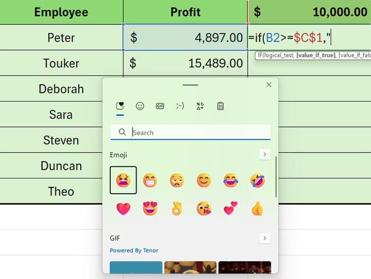 emoji-keyboard كيفية إضافة الرموز التعبيرية إلى برنامج Excel (وتغييرها استجابةً لبياناتك)