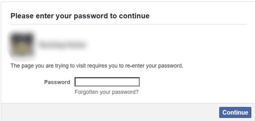 enter-your-password كيفية استعادة ملكية صفحة فيسبوك غير رسمية بخطوات سهلة