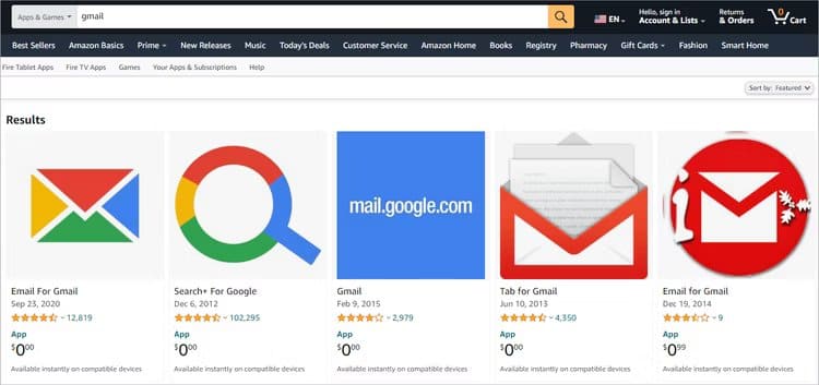 gmail-amazon أنت بحاجة إلى متجر Play على Fire Tablet للحصول على هذه التطبيقات العشرة الشائعة