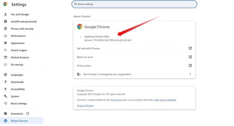 google-chrome-update-in-progress كيفية إصلاح علامات التبويب التي يتم تحديثها تلقائيًا في Chrome