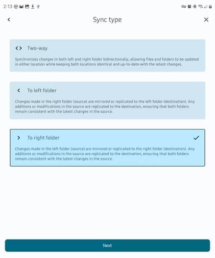 screenshot_20240401_141354_foldersync كيفية عمل نسخة احتياطية ومزامنة هاتف Android الخاص بك مباشرة إلى محرك أقراص ثابت خارجي