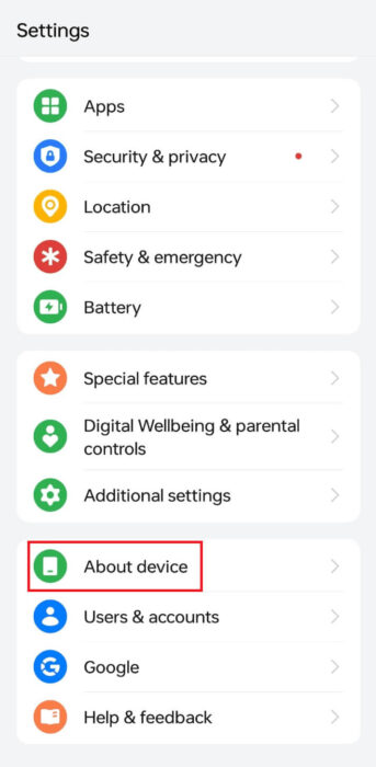 tap-on-about-device-e1712328552757 لماذا لا أستطيع رؤية الرموز التعبيرية على Android