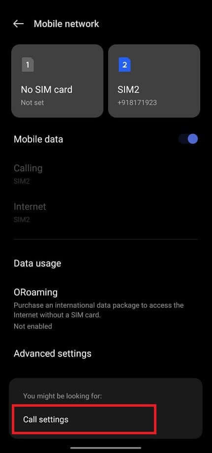tap-on-call-settings كيفية إزالة الرقم الخاص على Android