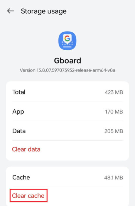 tap-on-clear-cache-e1712005380139 كيفية إصلاح التصحيح التلقائي على هاتف Android