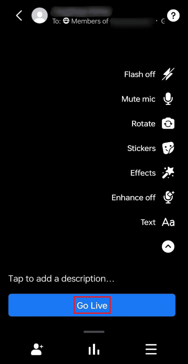 tap-on-go-live كيفية البث المباشر على مجموعة Facebook (فردية أو متعددة)
