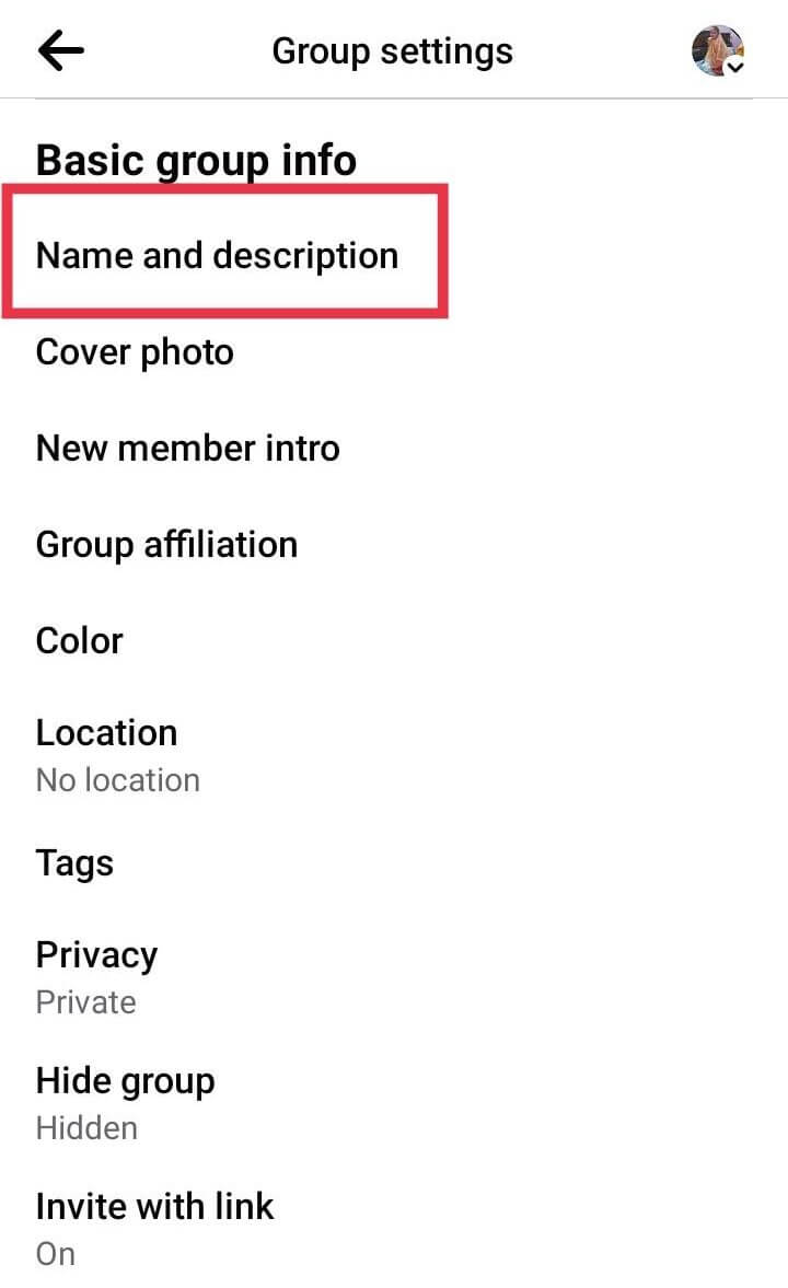 tap-on-name-and-description-e1713443185105 كيفية تغيير اسم مجموعة Facebook
