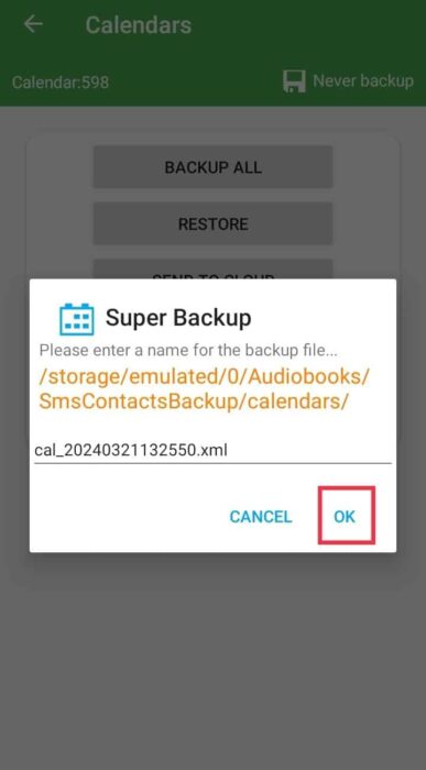 tap-on-ok-1-e1712268706146 كيفية عمل نسخة احتياطية واستعادة تقويم Google على هاتف Android