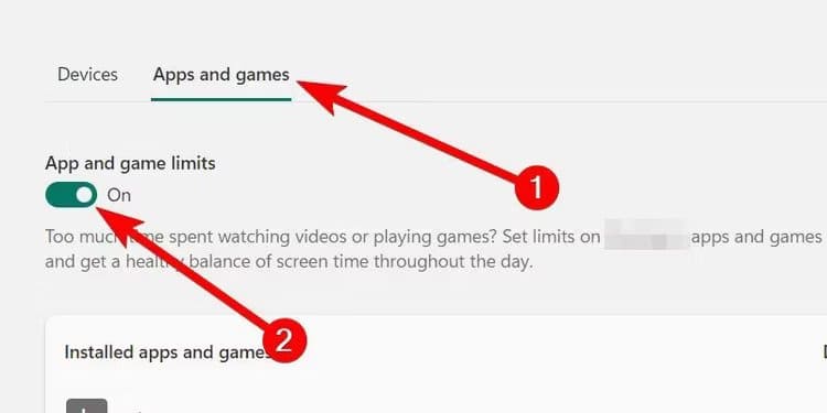 turn-on-app-game-limits-family-app-windows-2 كيفية إعداد أدوات الرقابة الأبوية على نظام التشغيل Windows 11