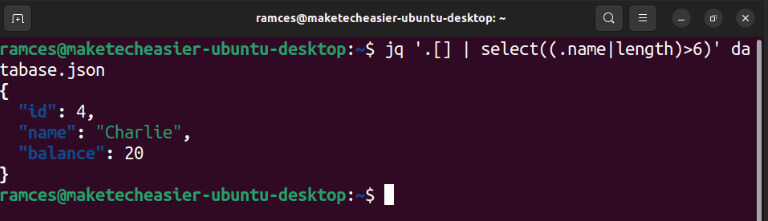 use-jq-json-linux-08-filter-entry-qualities-database استخدام أمر jq لتحليل بيانات JSON على نظام Linux