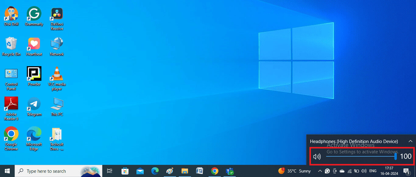 Hold-the-slider-to-swipe-left-and-lower-volume كيفية خفض مستوى صوت Skype في Windows 10