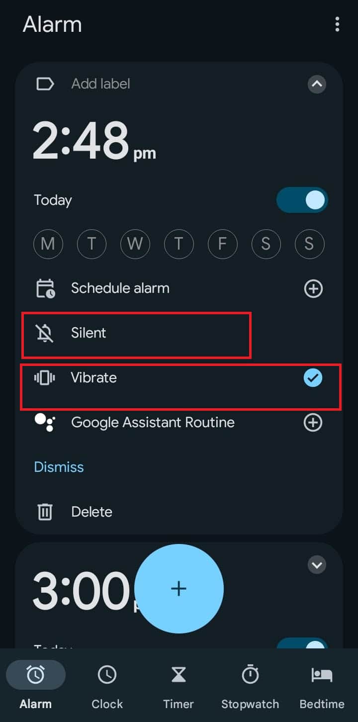check-the-vibrate-mode-box كيفية ضبط منبه مخصص على Android