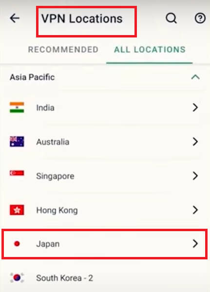 choose-a-japanese-server-e1714462482362 كيفية تحميل التطبيقات اليابانية على Android