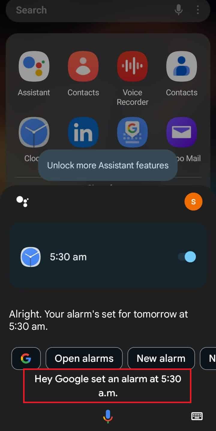 say-set-an-alarm كيفية ضبط منبه مخصص على Android