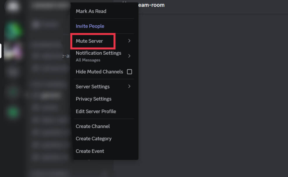 select-mute-server-e1714387306794 كيفية كتم صوت إشعارات Discord