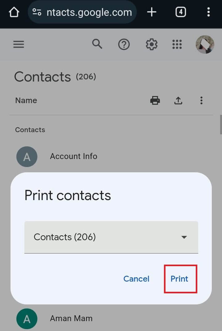 tap-on-print-e1714567327402 كيفية طباعة جهات الاتصال من هاتف Android