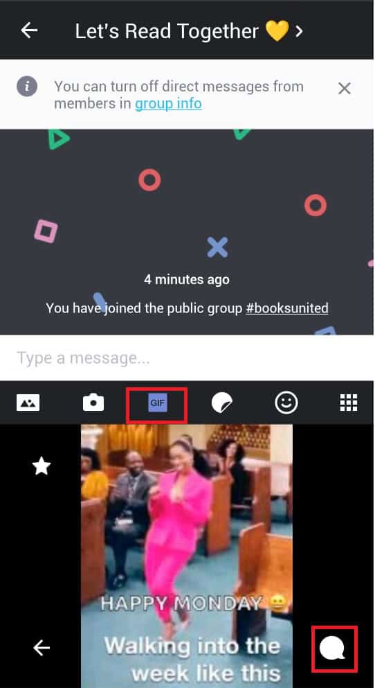 tap-on-the-gif-and-then-tap-on-the-message-icon كيفية إرسال صور GIF الخاصة بك على Kik Android