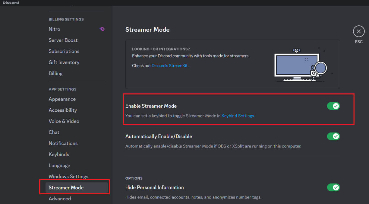 turn-on-the-option-labelled-enable-streamer-mode-1-e1714583790592 كيفية بث الواقع الافتراضي على Discord