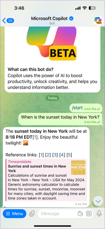 10.1-473x1024-1 6 أشياء رائعة لاستخدام روبوت Microsoft Copilot AI الجديد من Telegram