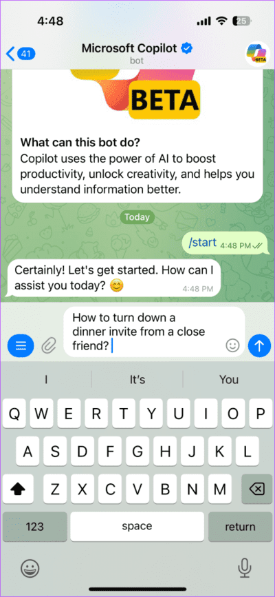 10.15-473x1024-1 6 أشياء رائعة لاستخدام روبوت Microsoft Copilot AI الجديد من Telegram