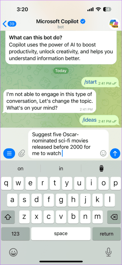 10.9-473x1024-1 6 أشياء رائعة لاستخدام روبوت Microsoft Copilot AI الجديد من Telegram