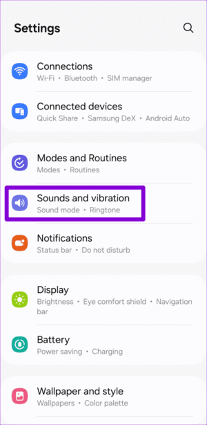 Sounds-and-Vibration-Menu-on-Android-500x1024-1-1 أفضل 7 طرق لتحسين جودة الصوت في هواتف Samsung Galaxy