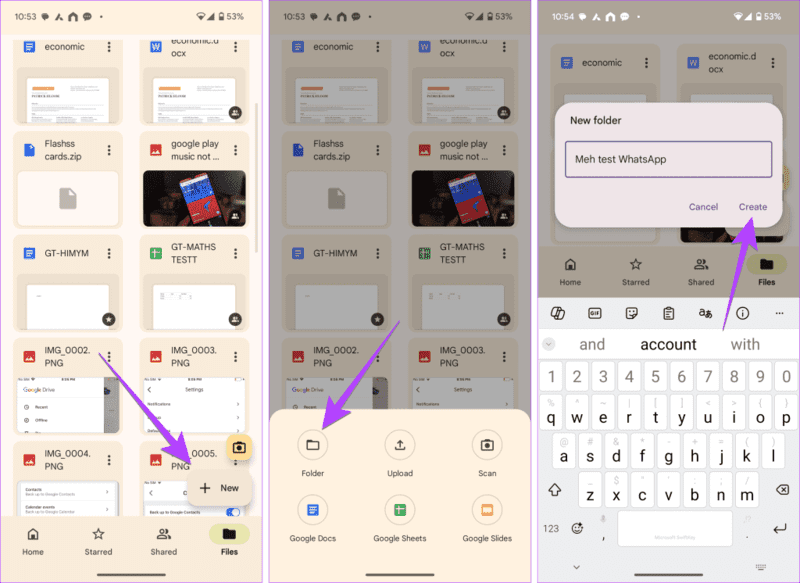Google-Drive-create-folder-1024x746-1 كيفية مشاركة ملف Google Drive أو رابطه على WhatsApp