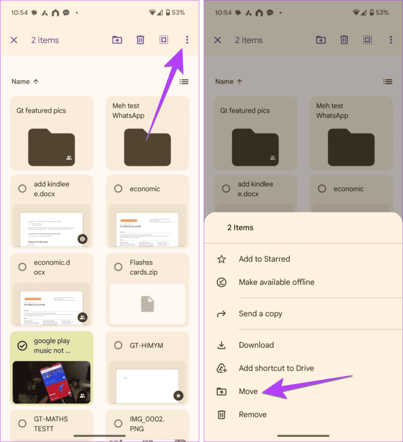 Google-Drive-move-pictures-to-folder-934x1024-1 كيفية مشاركة ملف Google Drive أو رابطه على WhatsApp