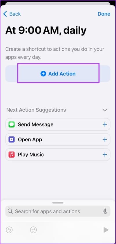 Add-Action-1 أفضل 10 أفكار للأتمتة Automation على iPhone وكيفية إنشائها