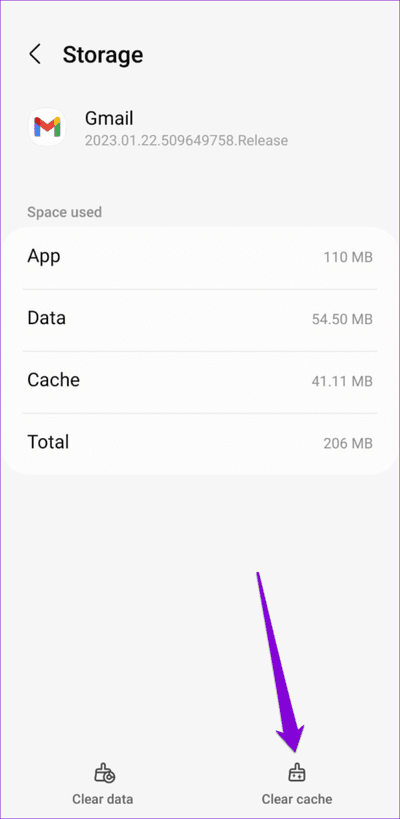 Clear-Gmail-Cache-500x1024-1 4 إصلاحات لمشكلة عدم اتصال Gmail على Android وiPhone
