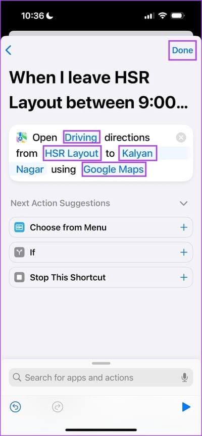 Driving-Directions أفضل 10 أفكار للأتمتة Automation على iPhone وكيفية إنشائها