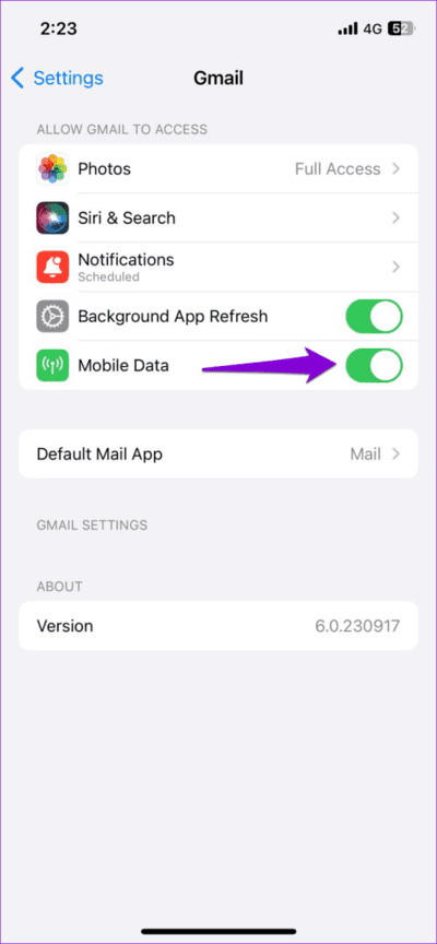 Enable-Mobile-Data-for-Gmail-on-iPhone-474x1024-1 4 إصلاحات لمشكلة عدم اتصال Gmail على Android وiPhone