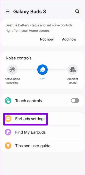 Galaxy-Buds-3-Settings-in-Wearable-App-500x1024-1 كيفية إصلاح مشاكل مزامنة الصوت على Samsung Galaxy Buds 3