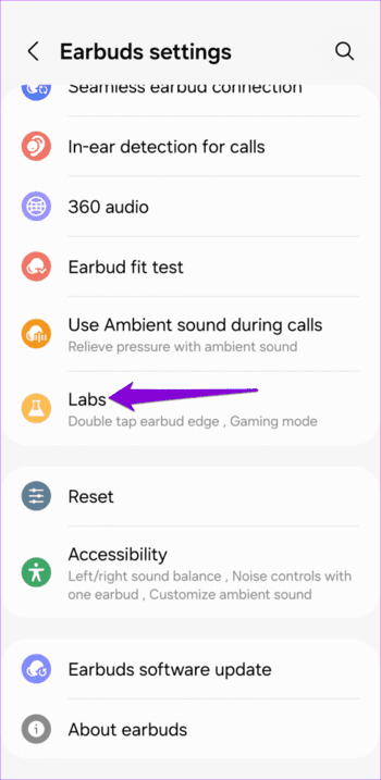 Labs-Menu-in-Galaxy-Wearable-App-500x1024-1 كيفية إصلاح مشاكل مزامنة الصوت على Samsung Galaxy Buds 3