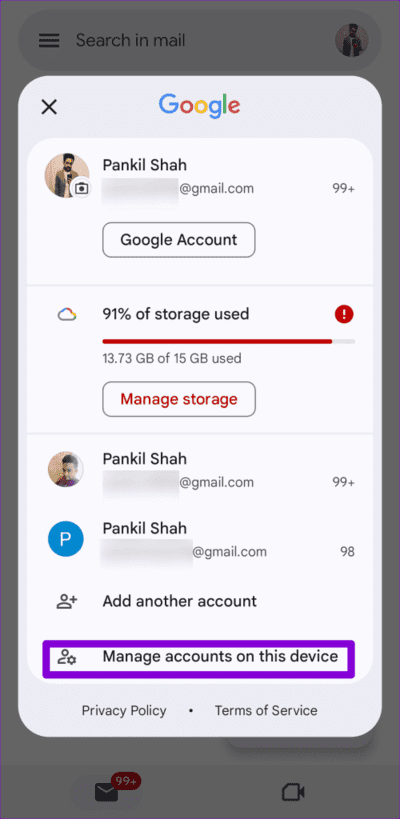Manage-Gmail-Accounts-on-Android-500x1024-1 4 إصلاحات لمشكلة عدم اتصال Gmail على Android وiPhone