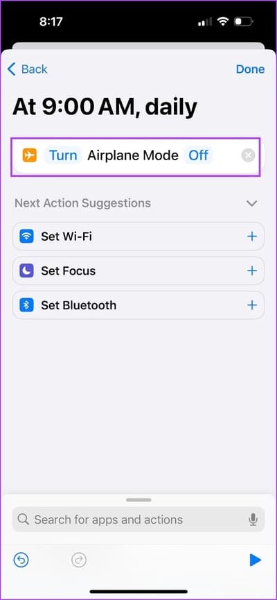 Turn-Airplane-Mode-Off أفضل 10 أفكار للأتمتة Automation على iPhone وكيفية إنشائها