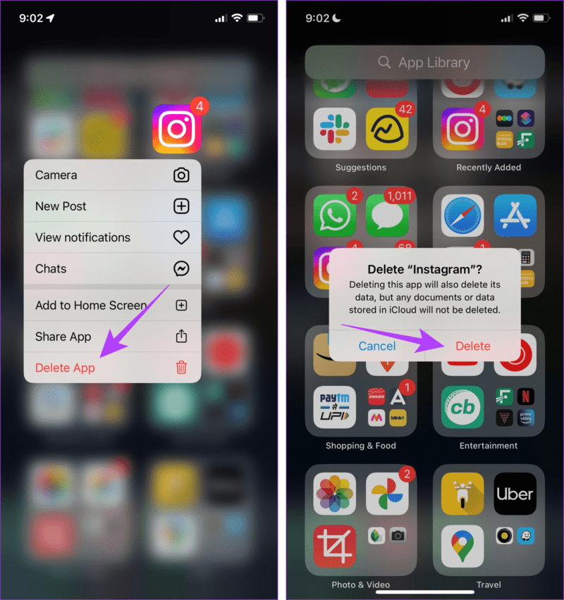 Uninstall-Instagram-iPhone-1 3 طرق لإصلاح خطأ "هذه Reel لم تعد متاحة" على Instagram
