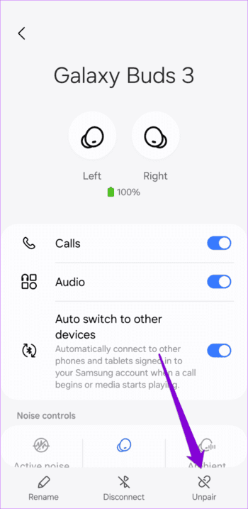 Unpair-Galaxy-Buds-3-From-Android-500x1024-1 كيفية إصلاح مشاكل مزامنة الصوت على Samsung Galaxy Buds 3