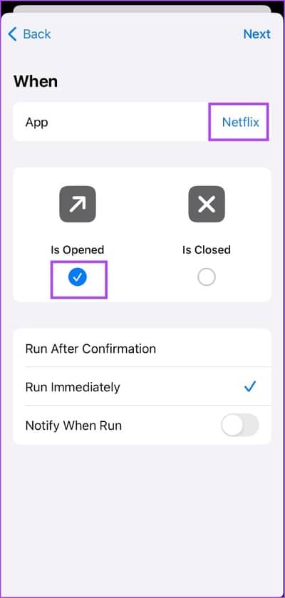 When-Netflix-is-Opened أفضل 10 أفكار للأتمتة Automation على iPhone وكيفية إنشائها