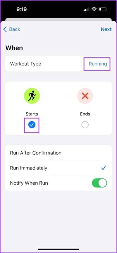 When-Workout-Starts أفضل 10 أفكار للأتمتة Automation على iPhone وكيفية إنشائها