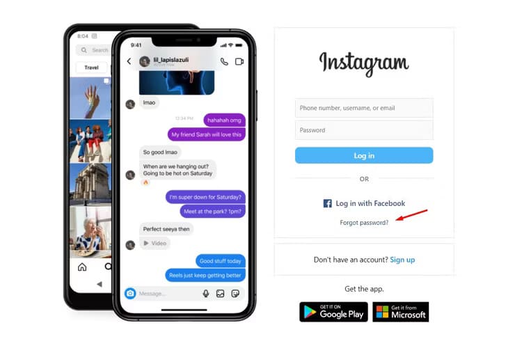 forgot-password-on-the-instagram-page كيفية استعادة كلمة المرور المنسية لحسابك على Instagram