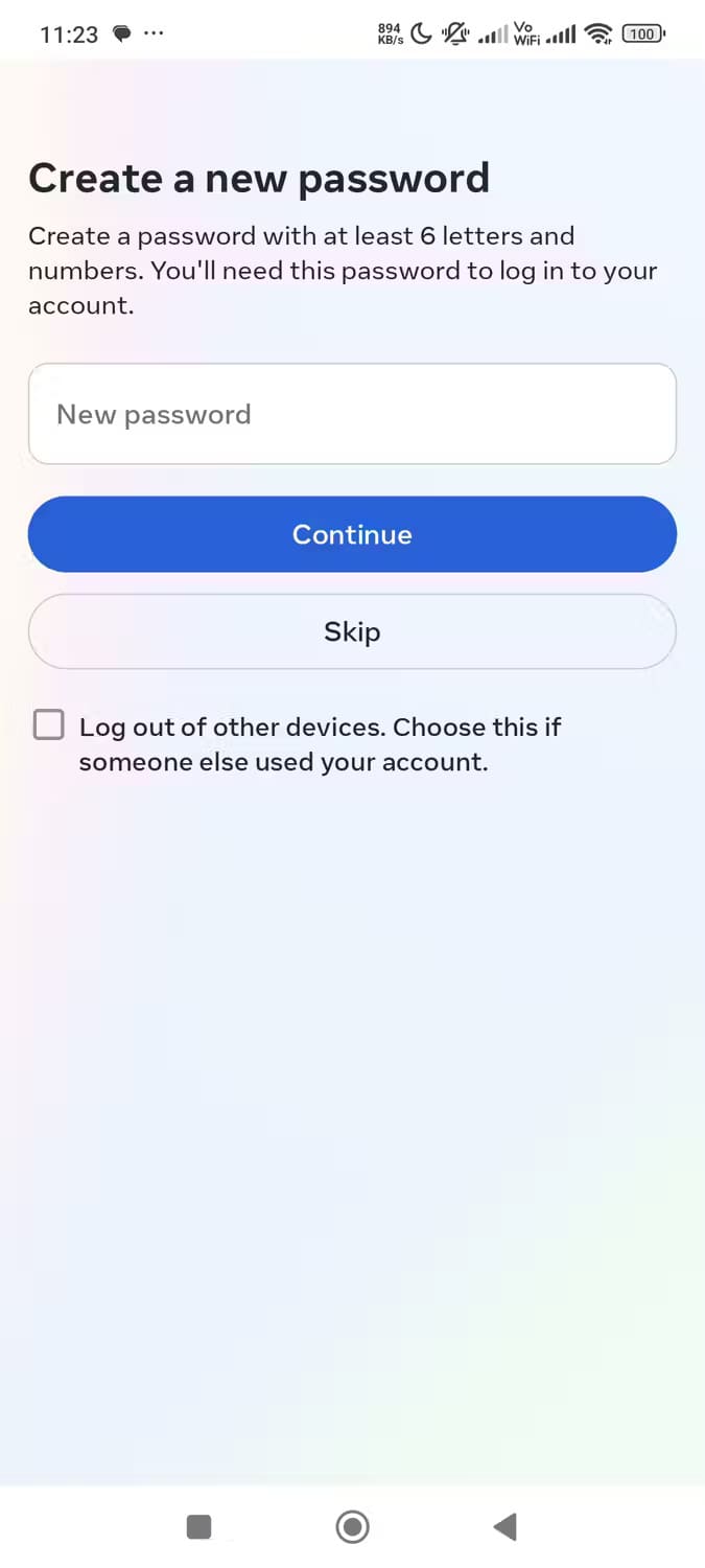 password-creation-screen-of-the-instagram-app كيفية استعادة كلمة المرور المنسية لحسابك على Instagram