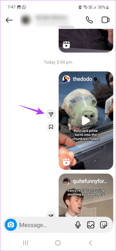 tap-the-Send-icon-for-Reel 3 طرق لإصلاح خطأ "هذه Reel لم تعد متاحة" على Instagram